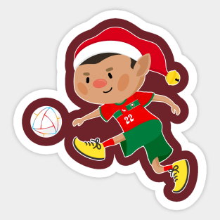 Morocco football Christmas elf. Football World Cup soccer T-Shirt Sticker